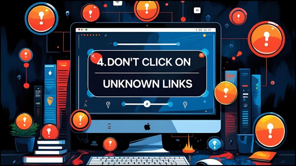 4. अनोळखी लिंक्स वर क्लिक करू नका (Don't click on unknown links)