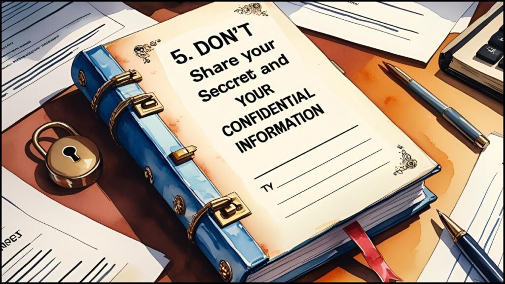 5. तुमची गोपनीय माहिती शेअर करू नका (Don't share your confidential information)