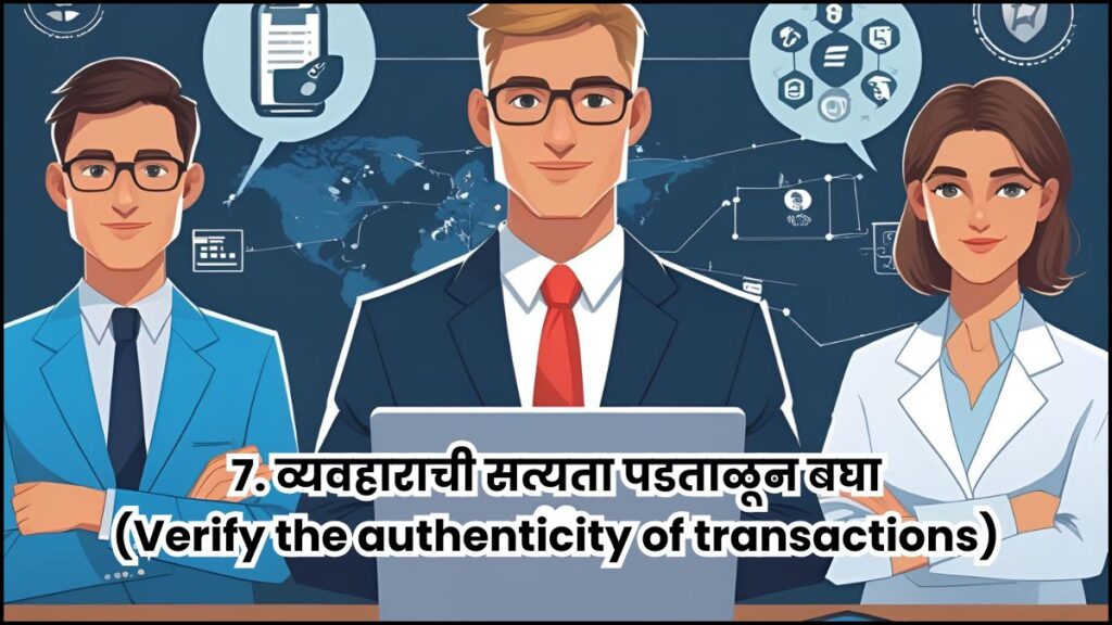 7. व्यवहाराची सत्यता पडताळून बघा (Verify the authenticity of transactions)
