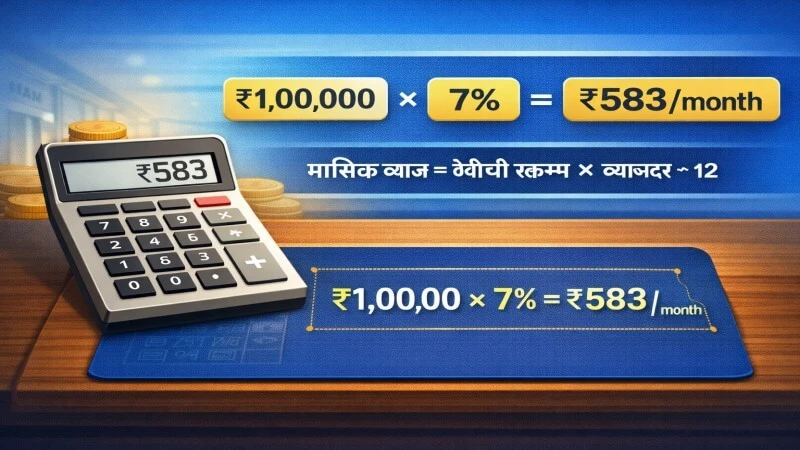 FD मासिक व्याज कसे काढावे उदाहरण