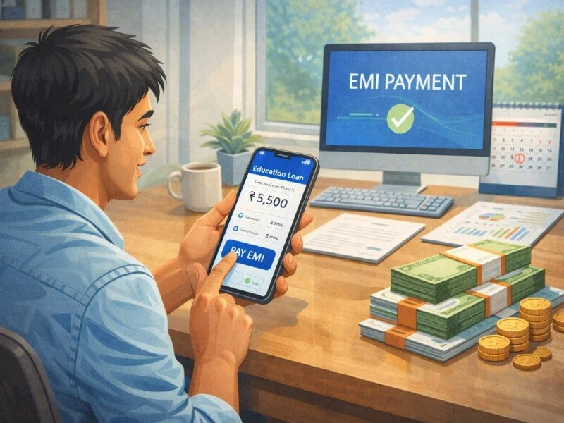 शैक्षणिक कर्जाची EMI परतफेड करताना विद्यार्थी
