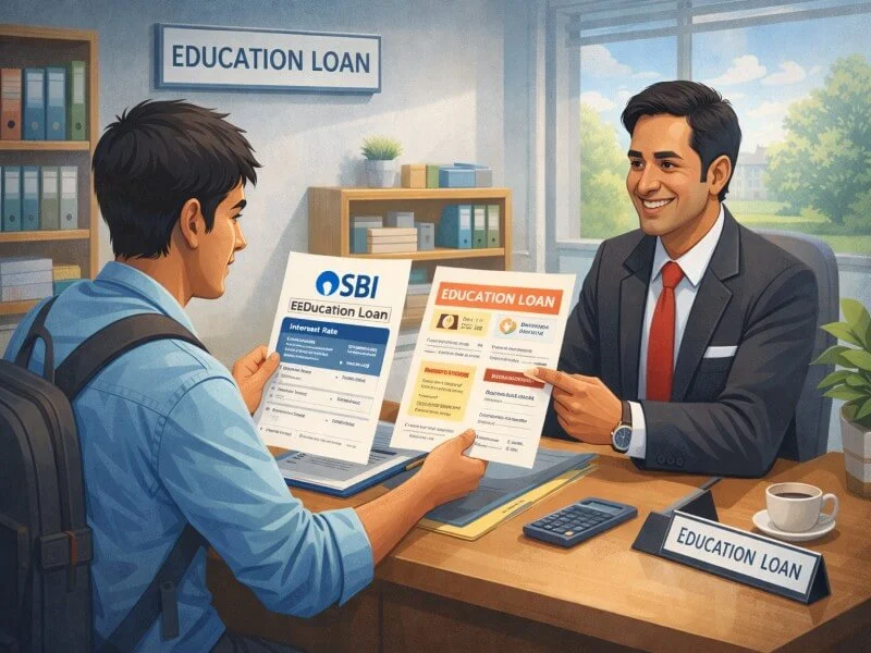 शैक्षणिक कर्जासाठी बँकांची तुलना करताना विद्यार्थी