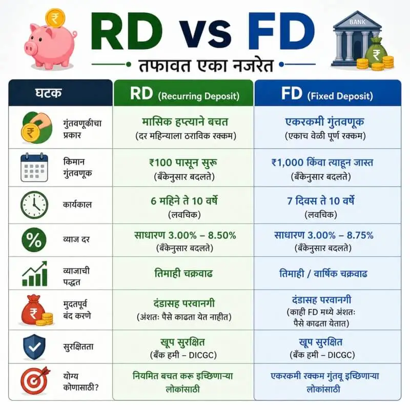 rd vs fd difference comparison chart india marathi