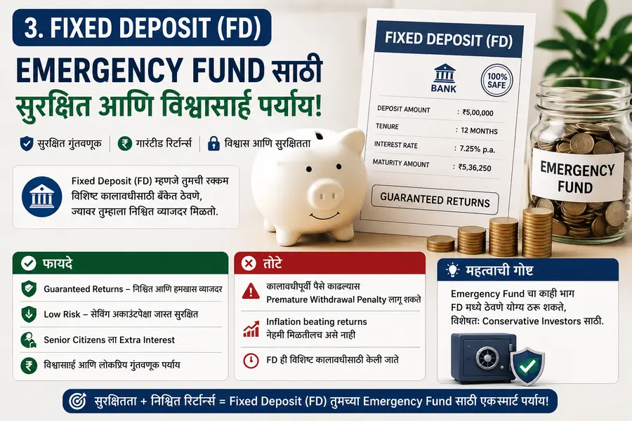 Fixed Deposit (FD) for Emergency Fund Investment